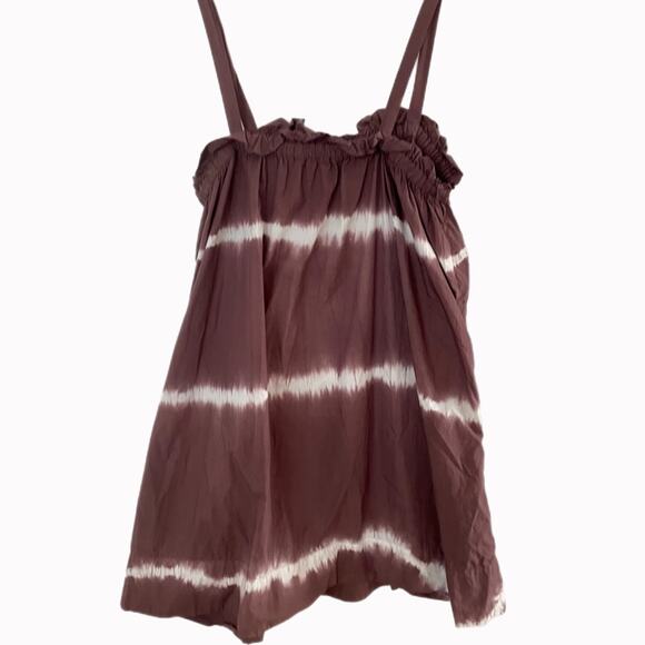 Anthropologie Othilia Bissa Tie-Dye Swing Dress Brown MotifSz M - Picture 3 of 5